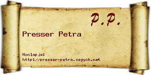 Presser Petra névjegykártya