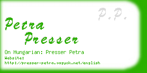 petra presser business card